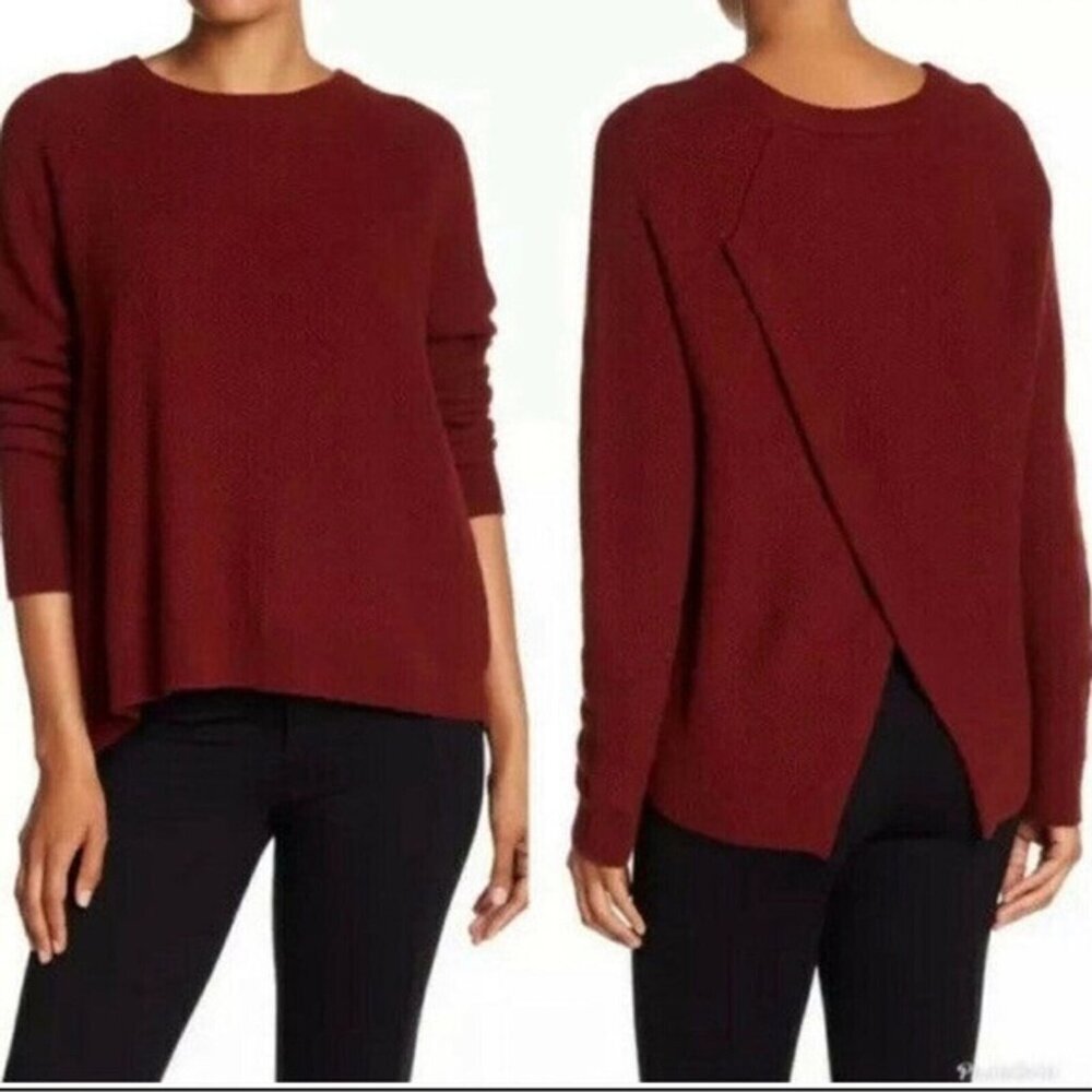 MADEWELL Women Pullover Province Sweater Cross Back Sz S Reddish Brown‎ 20-3